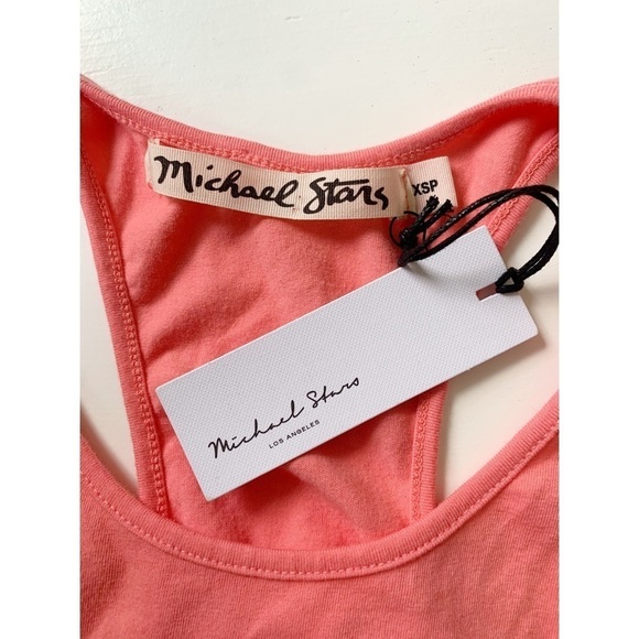 NWT Michal Stars Racerback Ruched Midi Tank Dress in Fresco - Picture 5 of 10